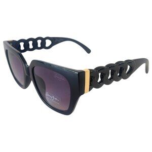 New Sean John Women's Black & Gold Braided Rope Style Sunglasses Gradient Lenses